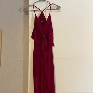 Full length gown, racer back, with a slit